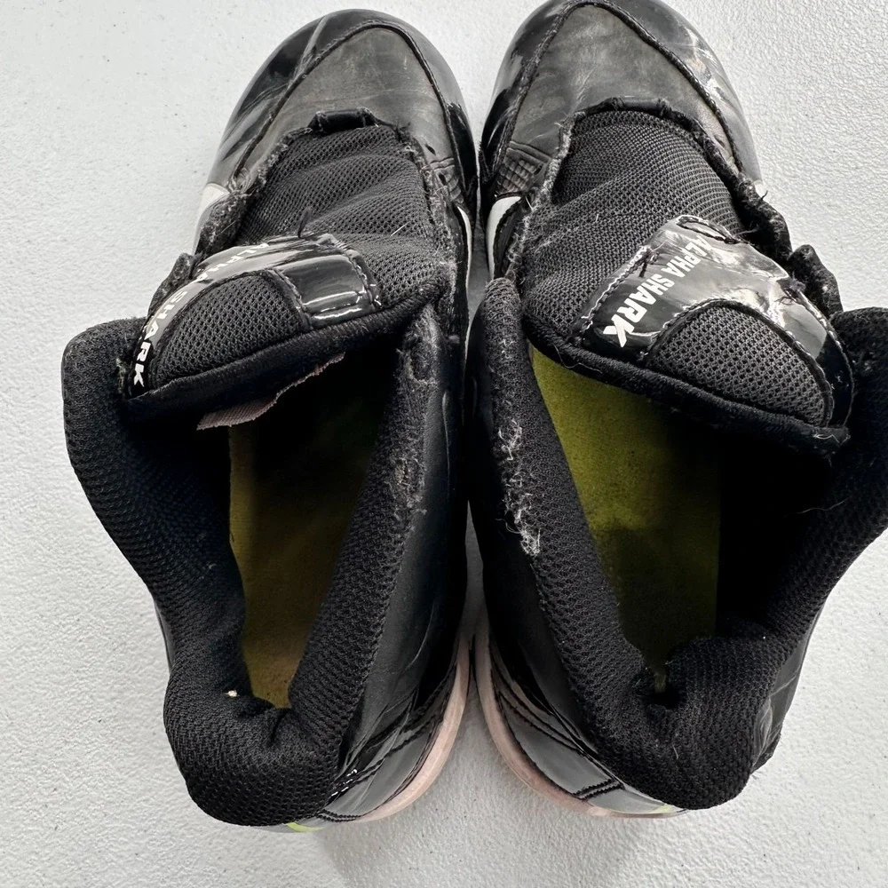 Nike Alpha Shark Football Cleats Mens 7 Black White Synthetic‎ Athletic Shoe See